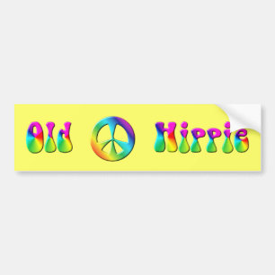 KRW Regenboog Oude Hippie Vredesteken Bumpersticker