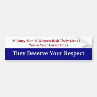 KRW respecteert onze militaire Bumpersticker