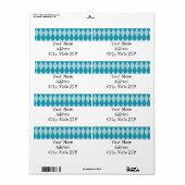 KRW Retro Blue Diamond Aangepast Verzendlabel (Full Sheet)