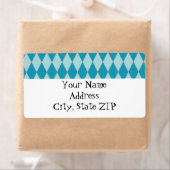 KRW Retro Blue Diamond Étiquette d'expédition pers (En situation)