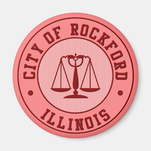 KRW Rockford Peach Baseball Team Magnet Magneet (Voorkant)