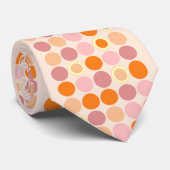 KRW Roze en Oranje spots Stropdas (Opgerold)