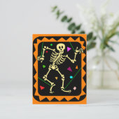 KRW Skeleton Celebration Halloween Party Invite Kaart (Staand voorkant)