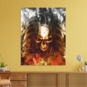 KRW smeulende schedel gewikkeld canvas kunst (Insitu (Woonkamer))