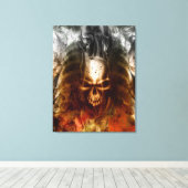 KRW smeulende schedel gewikkeld canvas kunst (Insitu (Houten vloer))