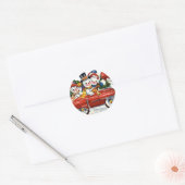 KRW  Sneeuwmannen Auto Vakantie Sticker (Envelop)