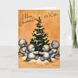 KRW  Snowman Familie Kaart - Gepersonaliseerd