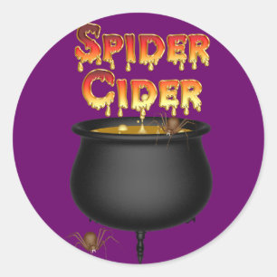 KRW Spider Cider Halloween Ronde Sticker