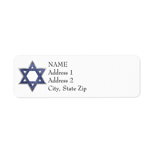 KRW Star of David Custom Return Adres Label (Voorkant)