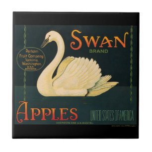 KRW  Swan Apples Fruit Crate Label Tegeltje