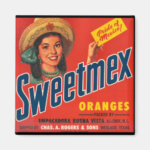 KRW  Sweet-Mex Oranje Crate Label Magnet Magneet