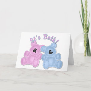 KRW Twin Boy and Girl Beer Baby shower Uitnodiging