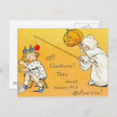 KRW Vintage Halloween Kinderen Briefkaart (Voorkant / Achterkant)