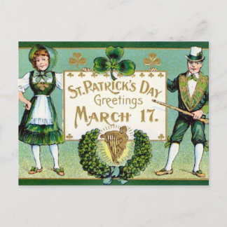 KRW Vintage St Patrick's Day Briefkaart