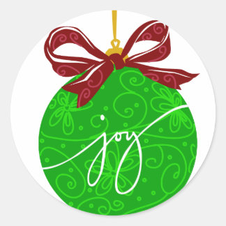 KRW Vreugde Kerstmis Ornament Ronde Sticker