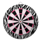 KRW Zebra zwart en roze meisjesdartboard Dartbord (Voorkant)