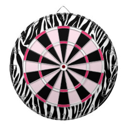 KRW Zebra zwart en roze meisjesdartboard Dartbord