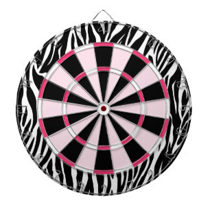 KRW Zebra zwart en roze meisjesdartboard Dartbord