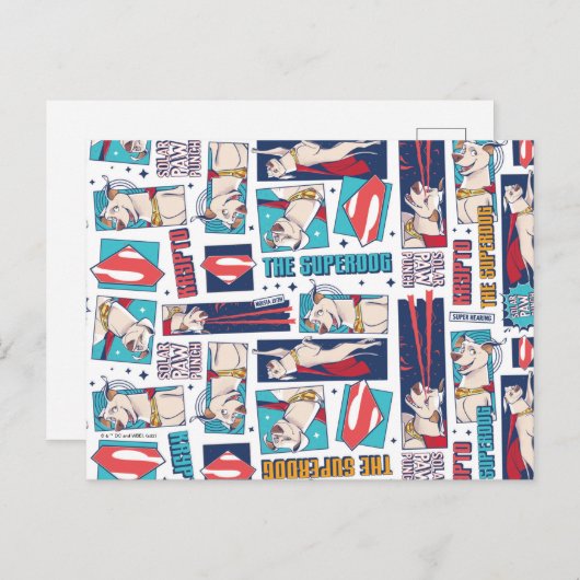 Krypto Comic Panel Pattern Briefkaart (Voorkant / Achterkant)