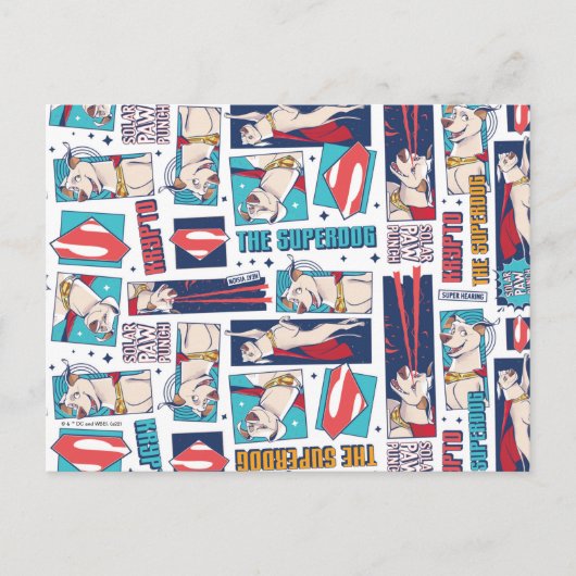 Krypto Comic Panel Pattern Briefkaart (Voorkant)