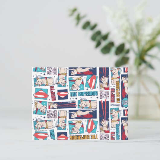 Krypto Comic Panel Pattern Briefkaart (Staand voorkant)