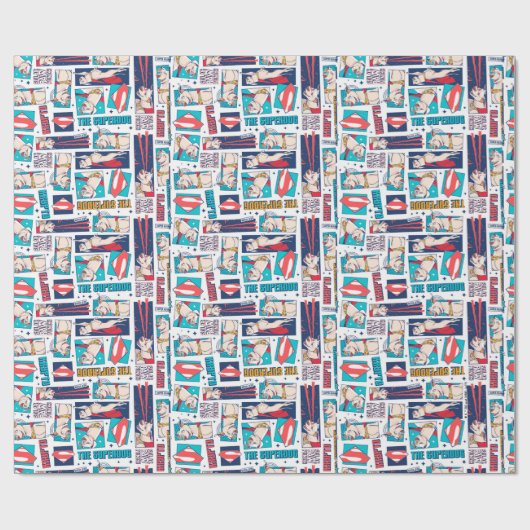 Krypto Comic Panel Pattern Cadeaupapier (Vlak)