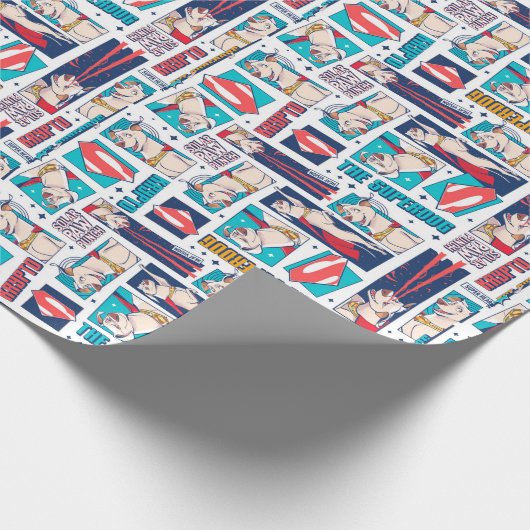 Krypto Comic Panel Pattern Cadeaupapier (Hoek)