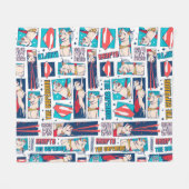 Krypto Comic Panel Pattern Fleece Deken (Voorkant (Horizontaal))