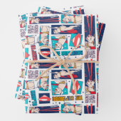 Krypto Comic Panel Pattern Inpakpapier Vel (In situ)