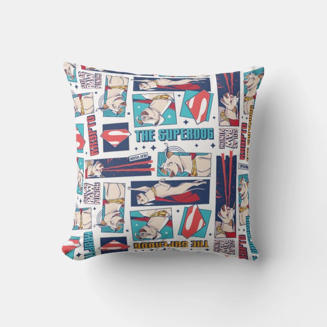 Krypto Comic Panel Pattern Kussen (Voorkant)