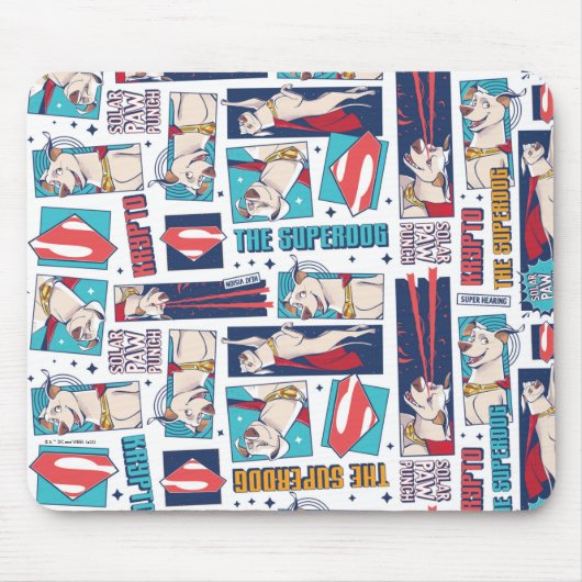 Krypto Comic Panel Pattern Muismat (Voorkant)