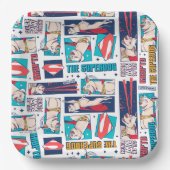 Krypto Comic Panel Pattern Papieren Bordje (Voorkant)