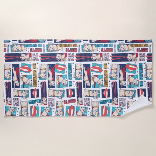 Krypto Comic Panel Pattern Strandlaken (Voorkant)