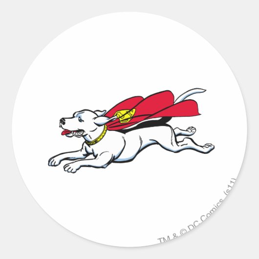 Krypto de hond ronde sticker (Voorkant)