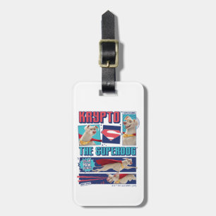 Krypto de Super-Dog Comic Panels Bagagelabel