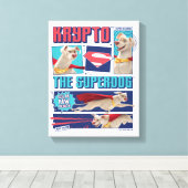 Krypto de Super-Dog Comic Panels Canvas Afdruk (Insitu (Houten vloer))