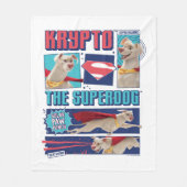 Krypto de Super-Dog Comic Panels Fleece Deken (Voorkant)