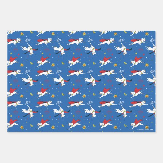 Krypto Flying Pattern Inpakpapier Vel (Voorkant 2)