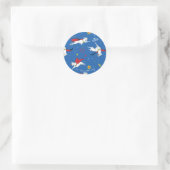 Krypto Flying Pattern Ronde Sticker (Tas)