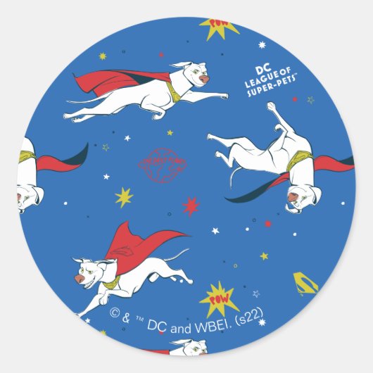 Krypto Flying Pattern Ronde Sticker (Voorkant)