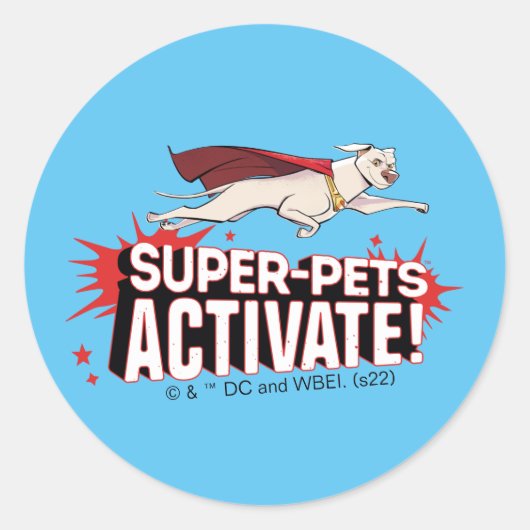 Krypto: Super-Pets activeren! Ronde Sticker (Voorkant)
