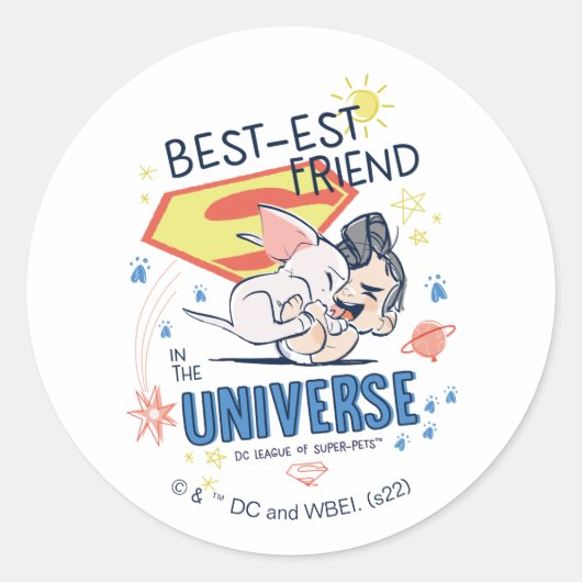 Krypto & Superman: Beste vriend in het universum Ronde Sticker (Voorkant)
