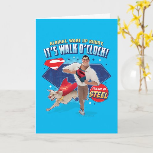 Krypto & Superman - Het is Walk O'Clock! Kaart (Gele Bloem)