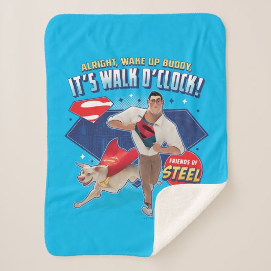 Krypto & Superman - Het is Walk O'Clock! Sherpa Deken (Voorkant)