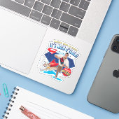 Krypto & Superman - Het is Walk O'Clock! Sticker (Laptop met iPhone)
