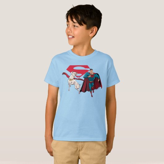 Krypto & Superman T-shirt (Voorkant volledig)