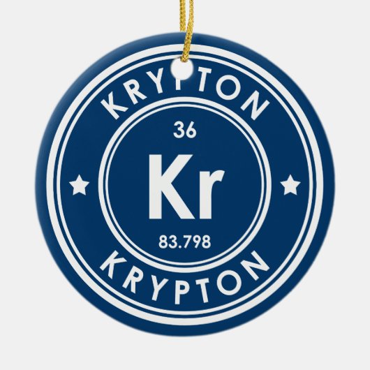 Krypton Element Blue Ceramic Ornement (Devant)