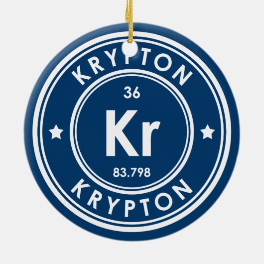 Krypton Element Blue Ceramic Ornement (Dos)