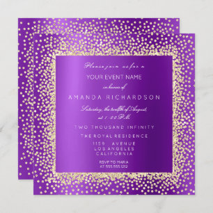 Krystal Champaigne Gold Glitter Confetti Violet A Kaart