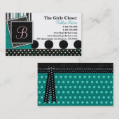 Krystal Chic Cartes de visite Turquoises (Devant / Derrière)